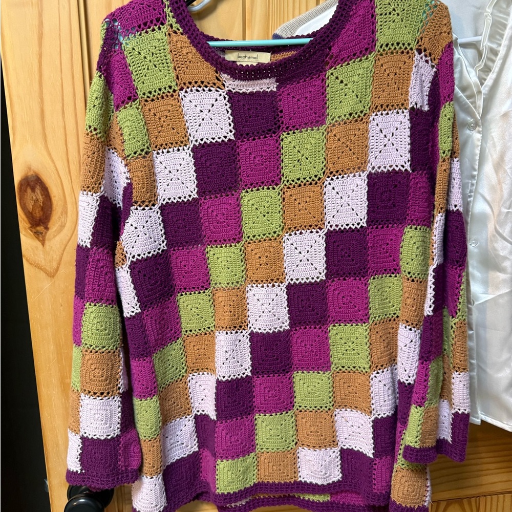 Bechamel | Colorful Patchwork Knitted Ramie Sweat… - image 3